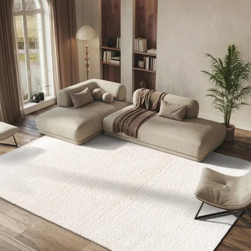 Vista 9 de SAFAVIEH Madrid Shag Collection - Alfombra decorativa, 4 x 6 pies, diseño liso, no desprende pelusa y de fácil cuidado, 1.6 pulgadas de grosor
