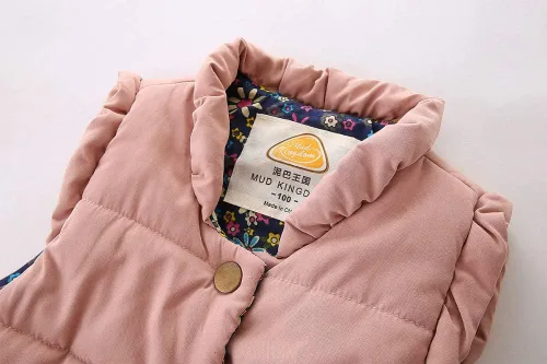 Vista 6 de Mud Kingdom Chalecos para niñas pequeñas, ropa de abrigo ligera y linda floral