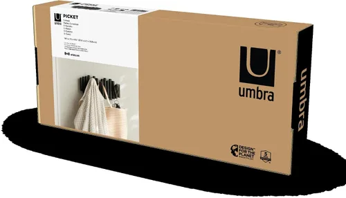 Vista 8 de Umbra Picket - Gancho en riel para entradas, 15 pulgadas de ancho x 6.5 pulgadas de alto x 1.75 pulgadas de profundidad, negro