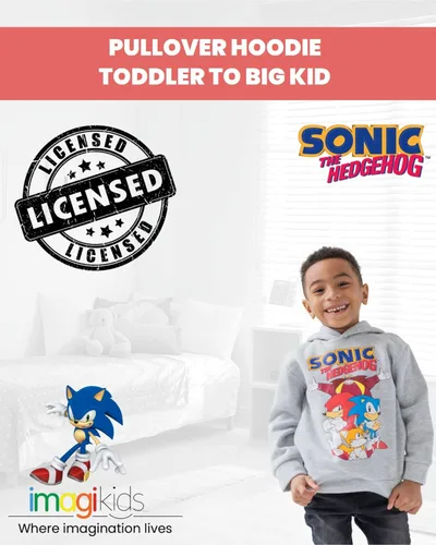 Vista 2 de SEGA Sonic the Hedgehog Tails Knuckles - Sudadera con capucha para niños pequeños y grandes