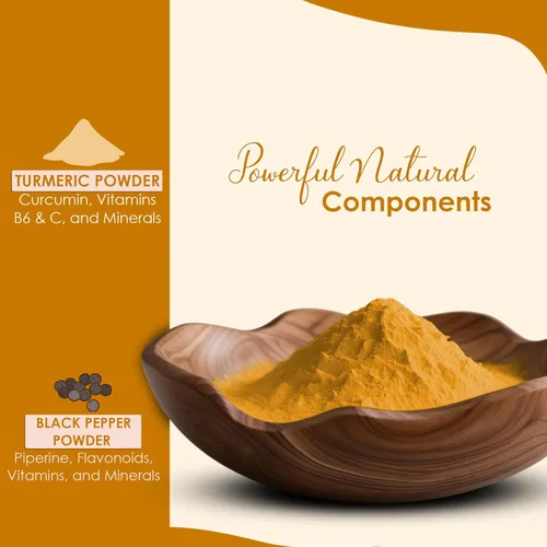 Vista 4 de minature Polvo de raíz de cúrcuma con pimienta negra, 8.01 oz (8 onzas) Pure Curcuma Longa & Piper Nigrum Superalimento tradicional para cocinar