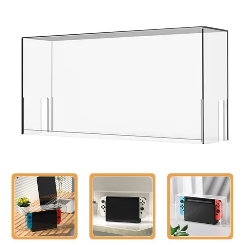 Vista 8 de Cabilock Box Case Acrylic Game Console Transparent Game Dusts Guard Anti-scratch Game Case Cartridge Holder Compatible with Nintendo Switch Dock