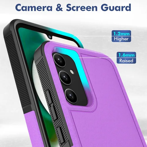 Vista 120 de Jeylly Compatible con Samsung Galaxy A22 5G Funda, Funda Samsung A22 5G con 2pcs protectores de pantalla de vidrio templado
