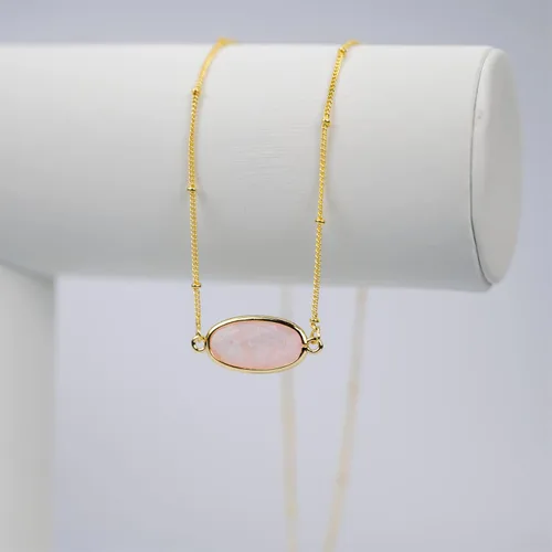 Vista 4 de Angelstones Collar con colgante de piedras preciosas naturales, collares de cristal curativo chapados en oro de 14 quilates para mujer