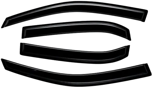 Vista 3 de 8 Pieces - Sun Rain Wind Deflectors Door Window Visors Outside Mount Channel Style Dark Smoke Tint for Chevy for Equinox 2010-2017
