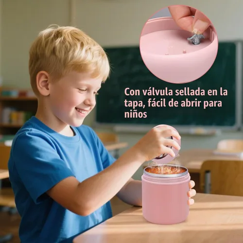 Vista 6 de Juome Termo para Niños de 16 oz para Comida Caliente - Recipiente de Comida al Vacío Aislado, Termo para Sopa de Acero Inoxidable de Boca Ancha