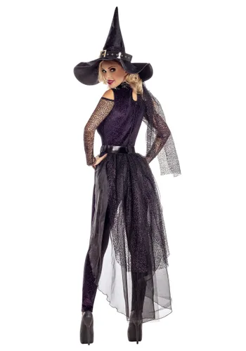 Vista 2 de Disfraz de Bruja Violeta Medianoche para Mujer Multicolor