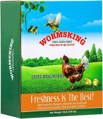Vista 11 de WORMSKING Gusanos secos de harina de 2 libras para aves de corral, aves silvestres, sabrosa comida para pájaros Para aves de corral, sabrosa