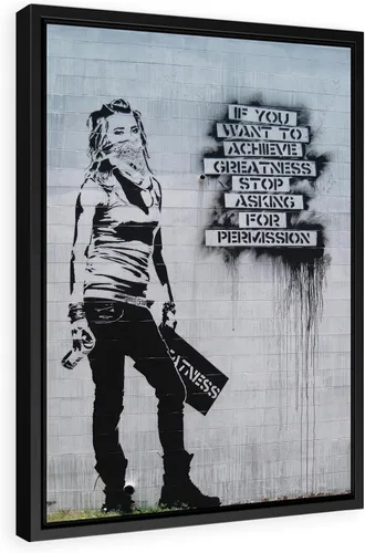 Vista 47 de Arte en lienzo de Banksy para pared, decoración del hogar, lienzo pre-estirado - varios tamaños