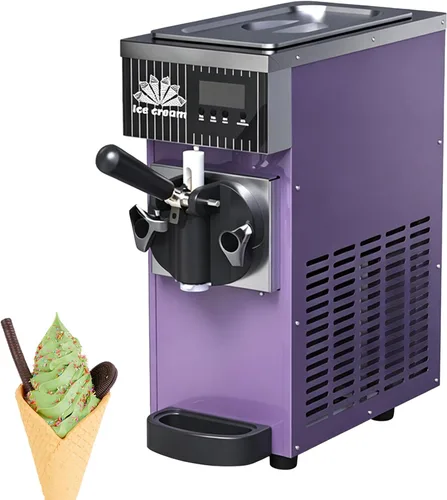 Vista 9 de Máquina comercial de helado suave, 8.8-11 lbs/H, máquina de helado suave con panel LCD, limpieza automática y preenfriamiento, fácil ración Ope