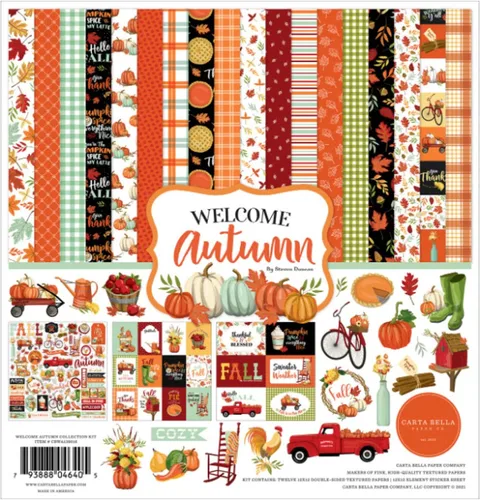 Vista 4 de Echo Park Collection Kit 12" X12" - Fiebre de otoño Autumn Cardstock Craft Supplies for Scrapbooking, Card Making, Journaling – 12 x 12, Double