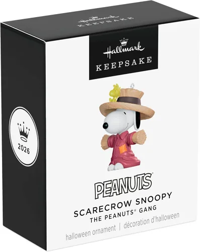 Vista 5 de Hallmark Keepsake Adorno de Halloween de cacahuetes (Scarecrow Snoopy)