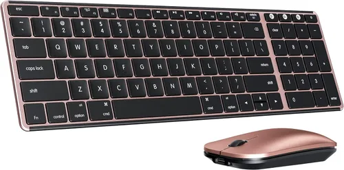 Vista 10 de seenda SKM64-2 - Combo de teclado y mouse Bluetooth para Mac, MacBook y iPad Multi-device Bluetooth switching, quiet, rechargeable, compact