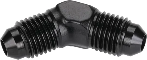 Vista 4 de 3AN macho a 3AN macho Flare 45 grados Unión acoplador adaptador de montaje aluminio negro