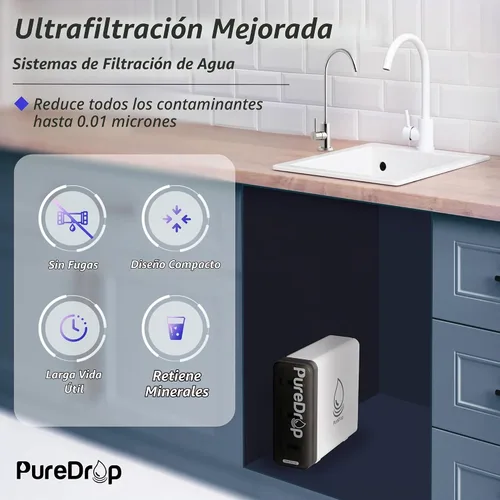Vista 3 de PureDrop Sistema de filtro de agua para debajo del fregadero sin tanque