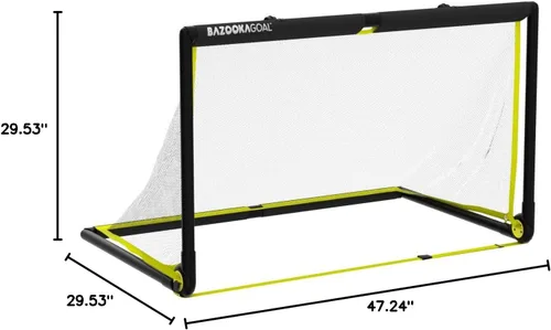 Vista 8 de BazookaGoal Portería desplegable de marco sólido original, mini portería de fútbol plegable para niños y adultos, poste de portería portátil, fácil