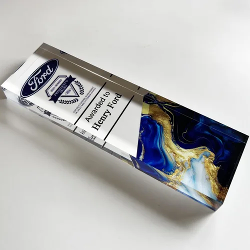 Vista 7 de Tina&Co Premio de trofeo acrílico personalizable para actividades, placa de trofeo personalizada con logotipo, ideal para regalos de agradecimiento