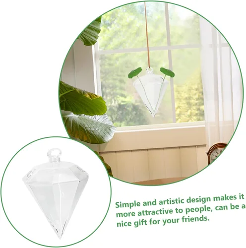 Vista 3 de ibasenice 2pcs Hanging Glass Vase Hydroponic Planter for Indoor Garden Decor Elegant Transparent Hanging for Balcony Home Decoration Creative