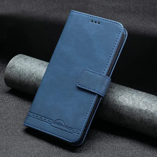 Vista 3 de jioeuinly Case Compatible with Celular Kalley Element 5+Plus Phone Case Flip Stand Cover PU Leather BF09 Wallet Case Blue