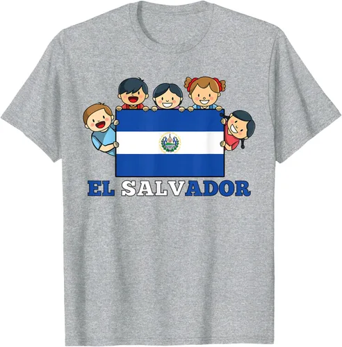 Vista 50 de Camiseta salvadoreña del Mes de la Herencia Hispana con la bandera de El Salvador para niños, Negro