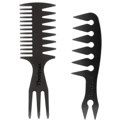 Vista 8 de Tbestmax 2 unids Peine de pelo Peines Cola Peines Afro Pick Pik Cepillos Afro Americano Cepillo de Pelo Peluquero
