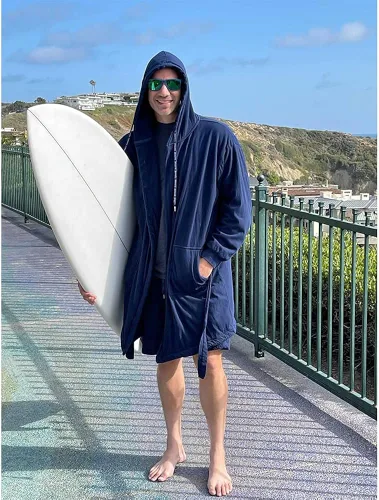 Vista 7 de DudeRobe Bata con capucha para hombre, como se ve en Shark Tank