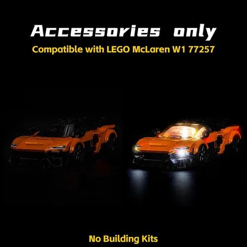 Vista 4 de BrickBling Luz LED compatible con Lego Speed Champions McLaren W1 77257 - No viene con coche (77257)