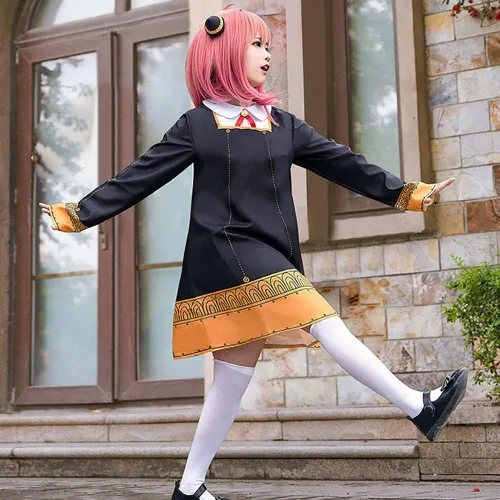 Vista 5 de Spy Family Anya Forger - Vestidos de cosplay de anime para mujer, disfraz de uniforme para mujer, conjunto completo