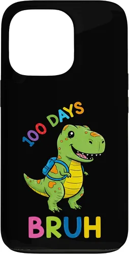 Vista 10 de Bruh 100 Days of School Dinosaur Kids Girls Boys Case for iPhone 17