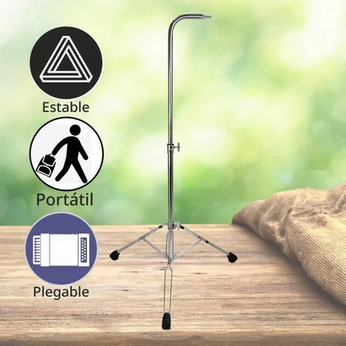 Vista 2 de ENNBOM Soporte de trípode de altura ajustable Soporte de montaje plegable para timbre de barra de percusión musical