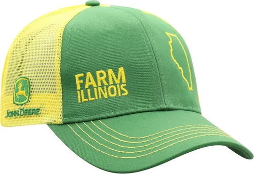 Vista 67 de John Deere Gorra de béisbol con logotipo y malla trasera con contraste, para hombre
