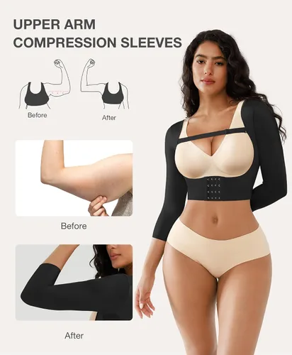 Vista 2 de Lover-Beauty Manga de compresión de brazo para mujer, moldeadores de brazos Lipo poscirugía, corrector de postura