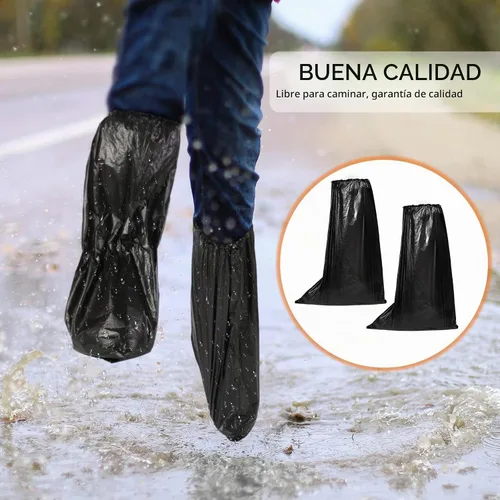 Vista 7 de Haysandy Fundas de zapatos desechables de plástico antideslizante para botas, cubiertas largas impermeables para zapatos, cubiertas de zapatos