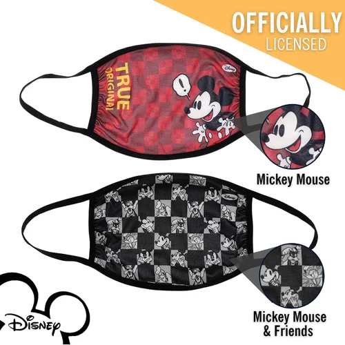 Vista 6 de Concept One Disney Mickey Mouse - Mascarillas de tela para adultos, multicolor, paquete de 2, Multi