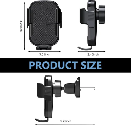 Vista 2 de Soporte para teléfono de automóvil, ABS antideslizante y antigolpes, soporte de teléfono para tablero de instrumentos, soporte de celular ajustable