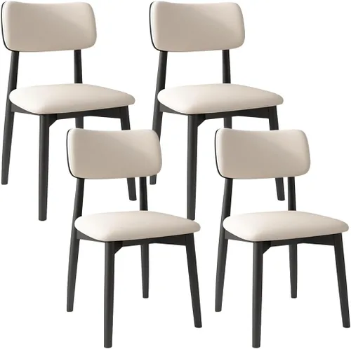 Vista 59 de YVYKFZD Solid Wood Dining Chairs, Kitchen Chairs Set with Curved Backrest, Leather Upholstered Dining Room Chair, Armless Living Room Chair, for