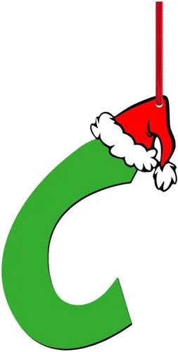 Vista 17 de Decoraciones de Navidad - Letras de adorno de la A a la Z para el árbol, adornos colgantes del alfabeto de Navidad de bricolaje (A)