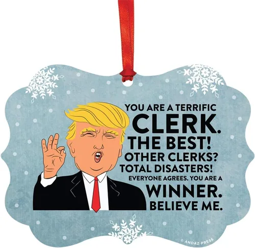 Vista 16 de Andaz Press Presidente Donald Trump Fancy Frame Recuerdo Adorno de Navidad Regalo de broma Ejecutivo de Cuenta, 1 paquete, Divertidas Ideas