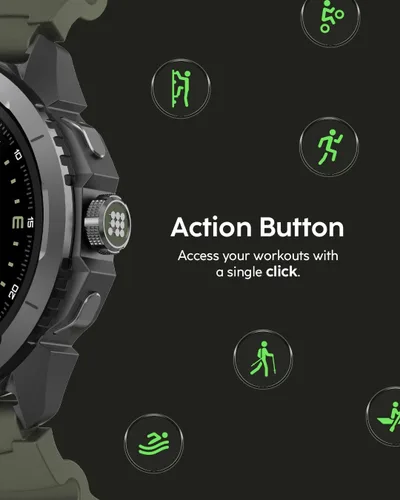 Vista 8 de Reloj inteligente resistente Cubitt Terra con GPS de doble banda, pantalla AMOLED de 1.48”, mapas sin conexión, VITA AI, entrenador AI, puntaje