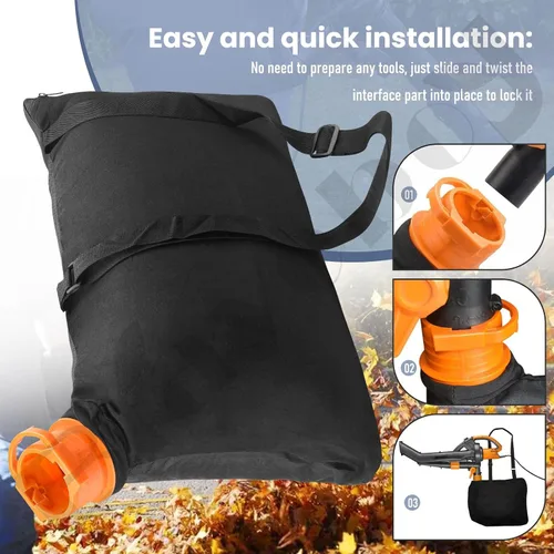 Vista 5 de 50026858 Trivac Leaf Collection Bag WGBAG500, por - Braveboy, compatible con soplador/aspiradora W-orx, modelo de repuesto WG500, WG505, WG509