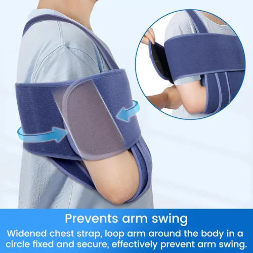 Vista 6 de Velpeau Cabestrillo de brazo para dormir, inmovilizador de hombro para niños, niños, niñas - Cabestrillo muy suave para desgarro del manguito