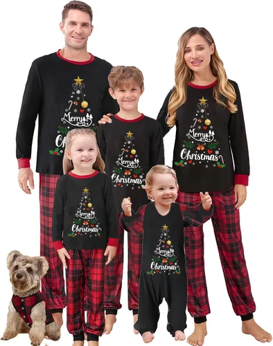 Vista 44 de OAKFashion Conjuntos de Pijamas Familiares de Navidad, Pijamas Familiares a Juego de Navidad Ropa de Dormir Pjs