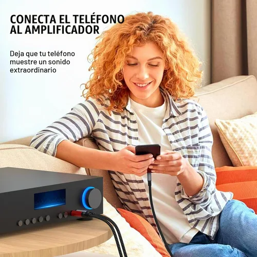 Vista 5 de Adaptador de cable de audio estéreo 1/8 a dual 1/4 TS mono Y Splitter compatible con iPhone, PC, tarjeta de sonido de computadora, mezclador