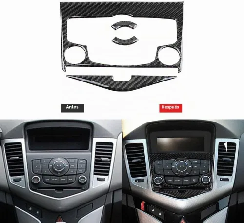 Vista 4 de Accesorios para interior de coche de 16 piezas de fibra de carbono, juego completo para Chevrolet Cruze 2009-2015