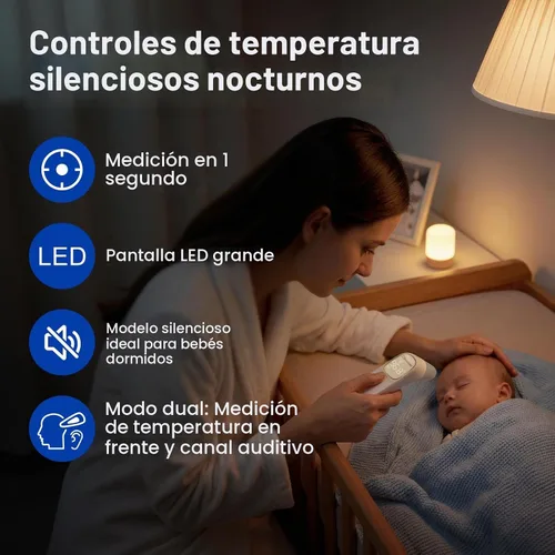 Vista 4 de Berrcom - Termómetro médico infrarrojo para frente y oído 2 en 1 para todas 2-Blanco