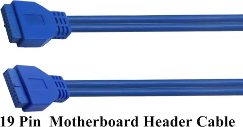 Vista 4 de Cable USB 3.0 para cabecera de placa base de alta velocidad de 20 pines hembra a hembra adaptador de cabezal de placa base Cable extensor