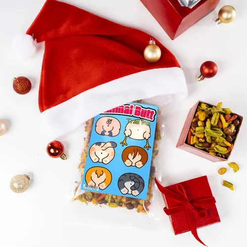 Vista 6 de Animal Butt Trail Mix - Divertida mezcla de aperitivos para niños y adultos - Ideas de regalo para amantes de los animales - Pollo para perros