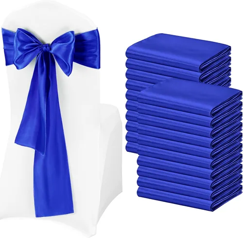 Vista 10 de Pesonlook 50 cintas de satén para silla, lazos de satén negro, lazos para silla, suministros para bodas, recepciones, eventos, banquetes, fiestas