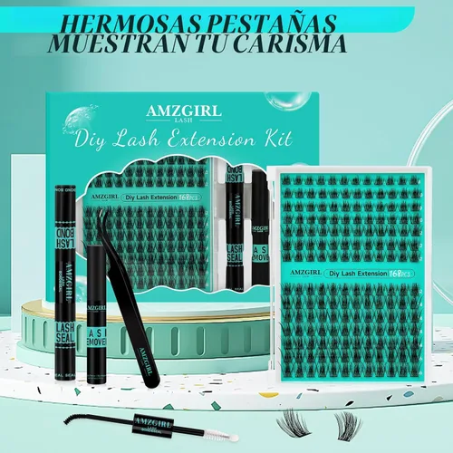 Vista 7 de Kit de Extensión de Pestañas, Kit de Racimos de Pestañas DIY 168Pcs con Pegamento de Unión y Sello Impermeable, Removedor de Pestañas para Kit