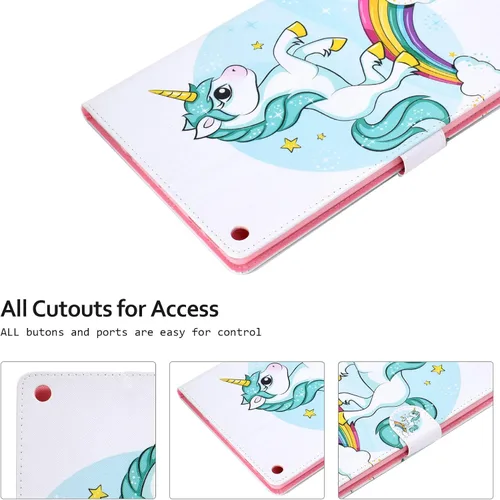 Vista 6 de Funda tipo cartera para tableta Amazon Fire HD 10 (5ª generación/7ª generación/9ª generación), soporte plegable delgado